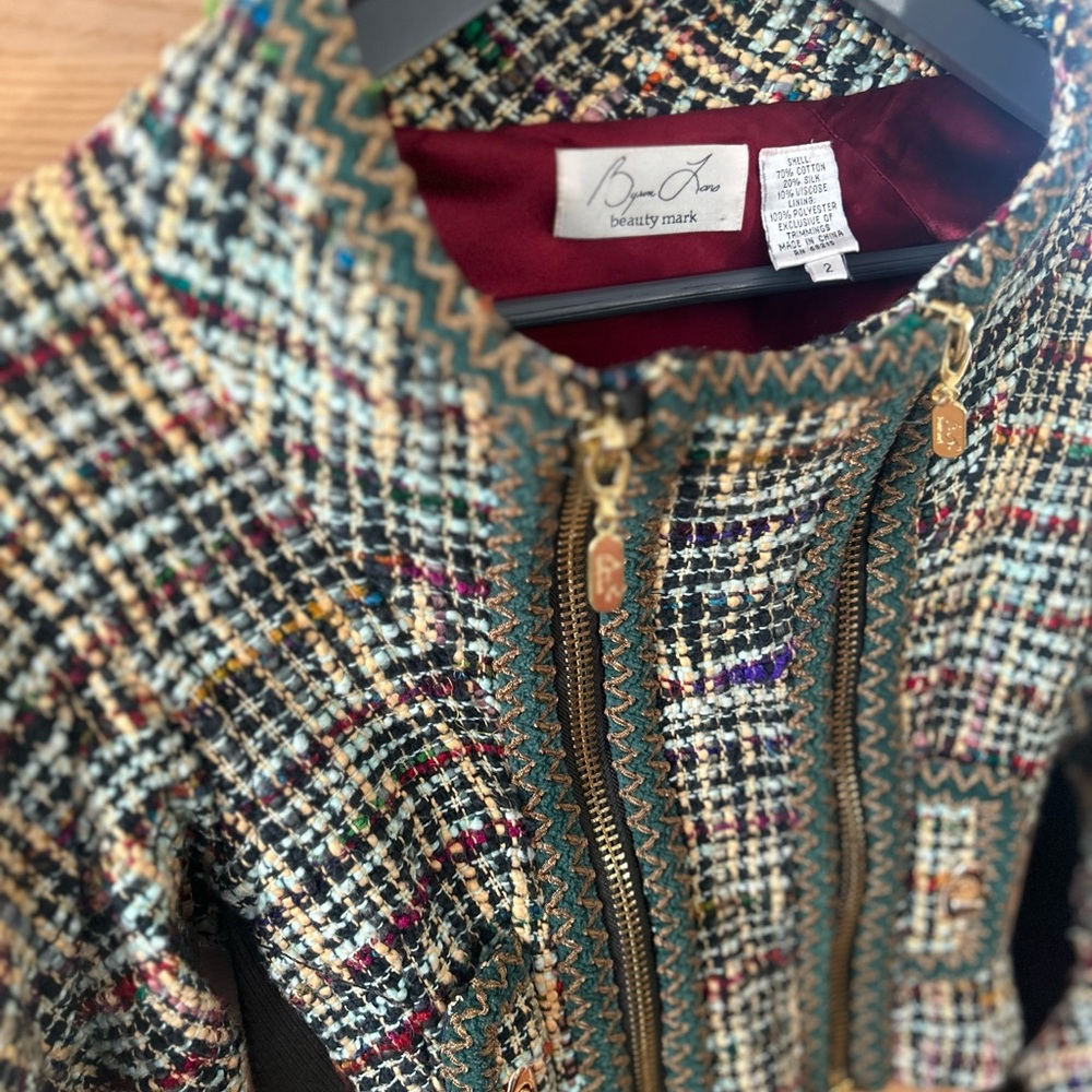 ✨ Byron Lars Tweed Moto Jacket — Size 2 - Picture 2 of 5
